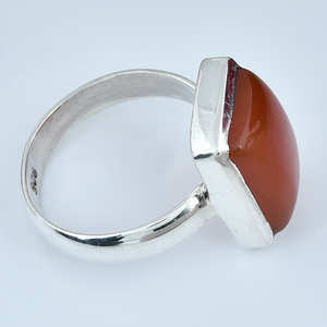 Vintage Argent Plaqué 925 Sterling Bague Rectangle Forme Cornaline Gemme À La Mode Unisexe Bijoux De Mariage - Product Image 3