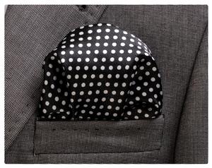 Black White Polka Dot Pocket Square, Custom Pocket square Ready Pocket square lux <b>Handkerchief</b>. - Product Image 2