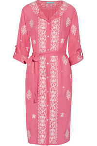 Vestido de playa para niña, ropa exclusiva de origen indio, rosa y blanco con contraste bordado, para playa y complejo turístico, para fiesta - Product Image 5