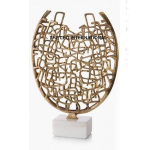 Bibliothèque de bureau d'étude en métal rétro de style Art déco, sculpture créative, décoration d'intérieur - Product Image 1