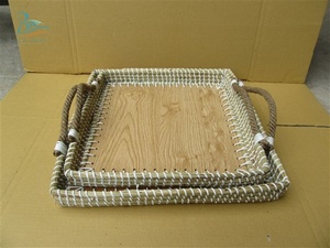 Bandeja de servicio de algas marinas de alta calidad con parte inferior de madera de Vietnam - Product Image 4