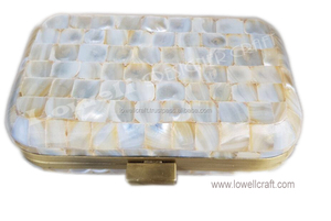 White mop Handmade <strong>clutch</strong> <strong>bag</strong> Metal purse wallet <strong>bag</strong> <strong>bridal</strong> <strong>bags</strong> - Product Image 6
