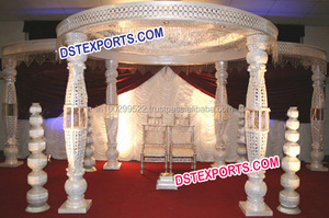 Mandap de Cristal con Fibra Dorada para Bodas Indias, Decoración Moderna para Bodas, Fabricante de Mandaps, Nuevo Hampshire, Nuevo México - Product Image 2