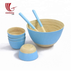 Juego de ensaladas y frutas, cuenco redondo de bambú, venta al por mayor - Product Image 3