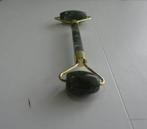 Rodillo de masaje de alta calidad musgo ágata masaje facial rodillo de cristal natural productos faciales rodillo 4 a 5 pulgadas mayorista - Product Image 4