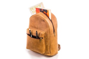 Venta al por mayor de fábrica de suministro de diseño original 100% Mochila De Cuero genuino de gran capacidad portátil personalizado hombres mochila de viaje bolsas - Product Image 5