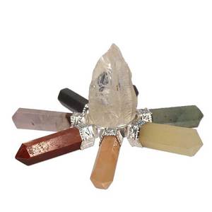 Générateur d'énergie de chakra à sept crayons fait à la main cristal Quartz matériel de pierre précieuse brute - Product Image 1