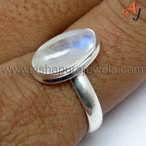 Anillos de plata de ley 925 con piedra lunar de arcoíris, joyería de plata de ley 925 - Product Image 3