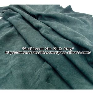 Cuero de ante de cabra gris oscuro genuino para manualidades de grano fino con patrón de acabado para zapatos bolsos prendas - Product Image 2