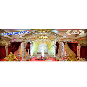 Montaje Especial de Mandap para Bodas Gujarati, Conjunto de Mandap de Fibra Tallada para Matrimonios, Fabricante de Mandaps para Bodas Indias, Evento en Australia - Product Image 1