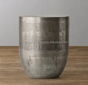 hammered Silver drum side table