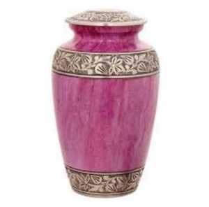 Urnas de Metal conmemorativas para adultos, urnas de cremación de cenizas funerarias de Metal de latón/aluminio, estilo americano/europeo, color rosa - Product Image 1