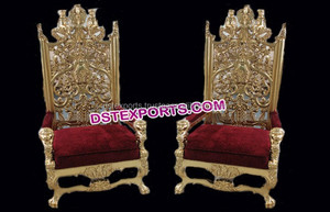 Designer White Golden Wedding Throne <b>Chair</b> Latest Designed Luxury Event <b>Chair</b> Set Traditional Indian Ceremony Bride Groom <b>Chairs</b> - Product Image 4