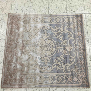 Tapis d'intérieur de haute qualité en laine et viscose noués à la main, design tibétain brodé, faits à la main, antidérapants, adaptés aux animaux domestiques - Product Image 1
