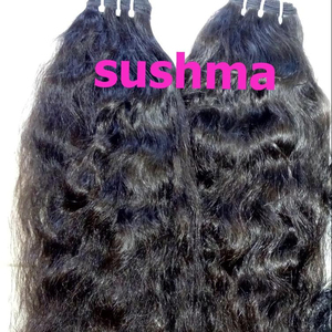 Extensions de cheveux humains ondulés indiens Remy 100% Virgin Water avec double trame et attache tissage à la machine - Product Image 1