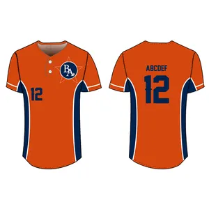 Custom Design Team Name und Zahlen drucken Trikot Softball Sublimation Trikot Softball