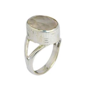 Anillo de cóctel de piedras preciosas de cuarzo rosa natural, joyería de plata de ley 925 hecha a mano, fabricante de anillos Eternity Vermeil - Product Image 1