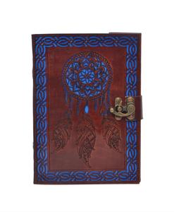 Handmade Cut Work Designs Dream Catcher Side Stitching Blank White Unlined Paper Genuine Leather Journal Notebook And Sketchbook - Product Image 1