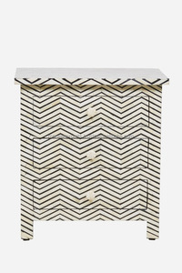 Mesita de noche moderna de 3 cajones con incrustaciones de hueso grande para dormitorio, baño, Hotel, muebles para el hogar - Product Image 3