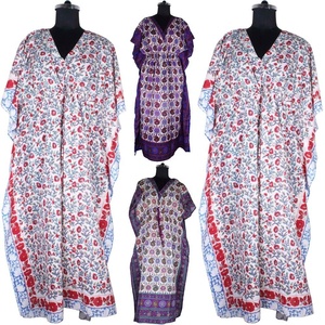 2025 gros adulte robe haute couture caftan longues robes sans manches Top qualité main bloc imprimé Floral Design caftan - Product Image 1
