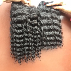 100% indien brut Remy trame Extensions de cheveux cuticule aligné Double dessiné unique donneur vierge bouclée vague naturelle en gros - Product Image 1