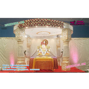 Mariage indien conventionnel Mandap Décoration Fibre Sculpté Mandaps Meilleur Design Magnifique Mariage Mandap Décoration Configuration Malaisie - Product Image 1
