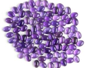 5ชิ้นเกรด AAA พลอยอเมทิสต์สีฟ้าธรรมชาติทรงรีเรียบหลวม cabs febbrumus birthstone พลอยจำนวนมาก - Product Image 1