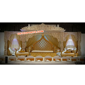 Elegante Escenario de Boda Estilo Bollywood Maharani, Jodha Akbar Mughal, Fibra de Vidrio Ligera, Tamaño Personalizado para Bodas - Product Image 1