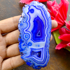 Dhorgems - Ágata en Rodajas 100% Natural, Multicolor, Piedra Preciosa Suelta de Rajastán para la Fabricación de Joyas, Venta al por Mayor - Product Image 1