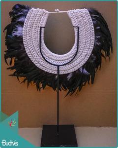 Irian Bali Boho pluma decoración del hogar arte collar Shell Soporte Diseño Interior joyería para regalos de Papua Nueva Guinea - Product Image 3