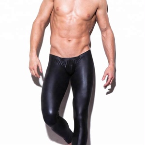 Mens Faux <b>Leather</b> <b>Leggings</b> Club Dance Long Pants Skinny Muscle Tight Trousers - Product Image 3