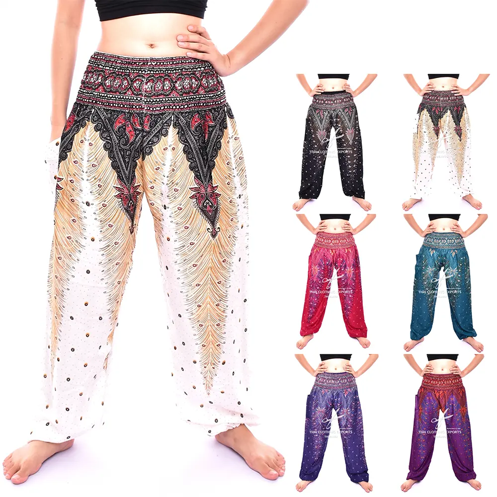 Pavo Real huevo pantalones Harem pantalones Yoga Pantalones