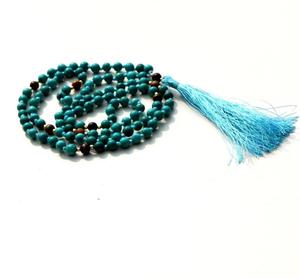 Howlite Tibetan 108 Mala Beads <b>Yoga</b> Necklace Smooth Ethnic Tiger's Eye Tassel Rudra Gems Turquoise Buddhism 6 Mm <b>Gift</b> - Product Image 2