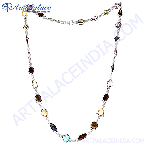 Diseñador de Plata de Ley 925 Proveedor de joyería baja Multi Color Gemstone Ladies Wear Collar de cadena larga para mujeres y damas - Product Image 2