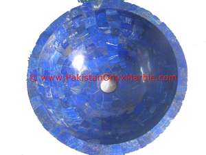 อ่างล้างหน้าหินอัญมณี Lapis Lazuli อ่างล้างหน้าโอนิกซ์ธรรมชาติติดตั้งสำหรับอ่างล้างจาน - Product Image 4