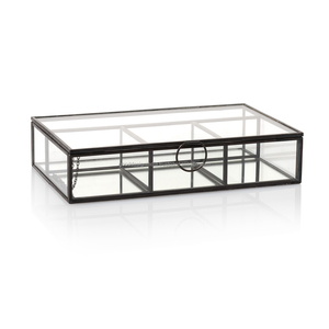 Boîte à bijoux en fer et en verre, présentoir de bijoux, boîtes de rangement d'ornements cadeaux de styliste - Product Image 1