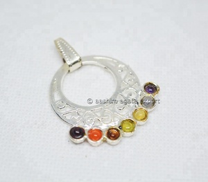 Chakra <b>Moon</b> Shape Metal Pendants Wholesale Chakra Metal Pendants - Product Image 1