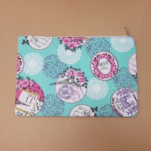 Colorful Custom Printed Fashion Make up Cosmetic Cotton Canvas Zipper Pouch <b>Bag</b> - Product Image 3
