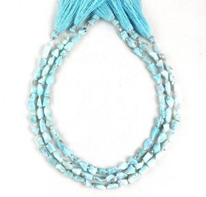 14 "ยาว1เส้นอัญมณีลาริมาร์ธรรมชาติแบบเหลี่ยมเพชรพลอยรูปร่างของนักเก็ตท้องฟ้าสีฟ้าเกรด AAA ได้รับการรับรองจากบุคคลที่สามสำหรับเครื่องประดับ - Product Image 1