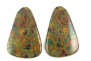 แจสเปอร์ผลไม้สีน้ำตาลสวย2ชิ้นทรงหลวมไม่ซ้ำใครหินธรรมชาติพื้นผิวเรียบ - Product Image 2