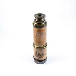 Dollond London Télescope en laiton antique vintage de 18 pouces en métal avec boîte carrée en bois et poignée en cuir en alliage - Product Image 3