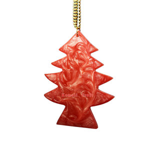 Corazón de cristal plano de mármol negro hecho a mano adornos de Navidad de resina acrílica - Product Image 6