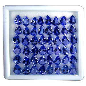 Tanzanite naturelle de haute qualité poire bleue à facettes pierres précieuses en vrac tanzanite bleue coupe poire - Product Image 4