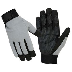 Guantes Mecánicos de Seguridad para Trabajo, Cuero Amara, Jardinería, Negro Gris - Product Image 1