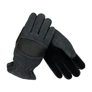 Высококачественные черные перчатки для вождения из воловьей кожи, перчатки из спилковой и зернистой кожи для безопасной промышленной безопасности, кожаные рабочие перчатки для водителей