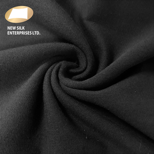 Tela negra de algodón y spandex de alta elasticidad, resistente y de gran gramaje para prendas de vestir - Product Image 2