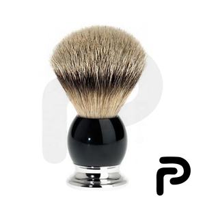 Fait sur mesure 100% Silver Tip Badger Hair Blaireau manche en bois avec métal noir pour les soins personnels des barbiers - Product Image 1