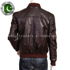 Veste bombardier pour hommes, en cuir véritable, classique de haute qualité, fabriqué au Pakistan, nouvelle collection - Product Image 3