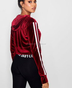 เสื้อฮู้ดกำมะหยี่ระบายอากาศมีซิปด้านข้างสำหรับผู้หญิงชุดวอร์มใส่เล่นกีฬาสั่งทำได้ - Product Image 1