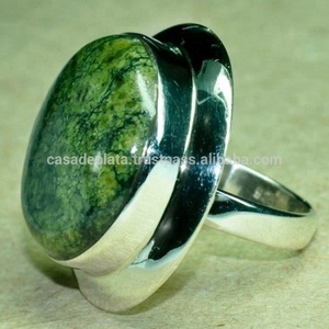 Bague en argent sterling 925 verte, pierre précieuse faite à la main, style classique, vente en gros, fabrication CASA DE PLATA - Product Image 2